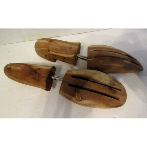 Vintage Mens Wooden Shoe Trees Forms Florsheim& Bostonian 2 Pair Stretchers Horn - Picture 2 of 7